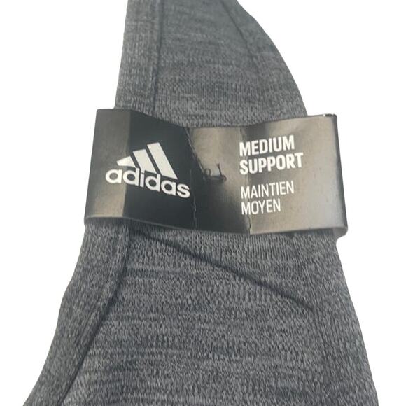 New Adidas XL 48DD Gray Medium Support Removeable Pads Training Sports Bra - Picture 2 of 5